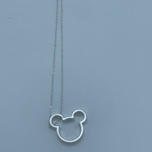 Mouse Ear Necklace Silver - Picture 1 of 5